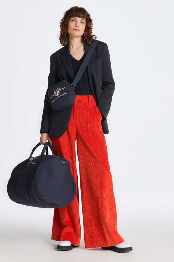 NADRÁG GANT HW WIDE LEG CORD PANTS PUMPKIN ORANGE