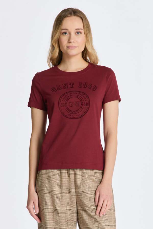 PÓLÓ GANT REG TONAL GRAPHIC  T-HIRT PLUMPED RED