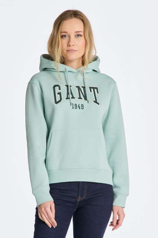 MELEGÍTŐ FELŐ GANT REL LOGO HOODIE IBIZA BLUE
