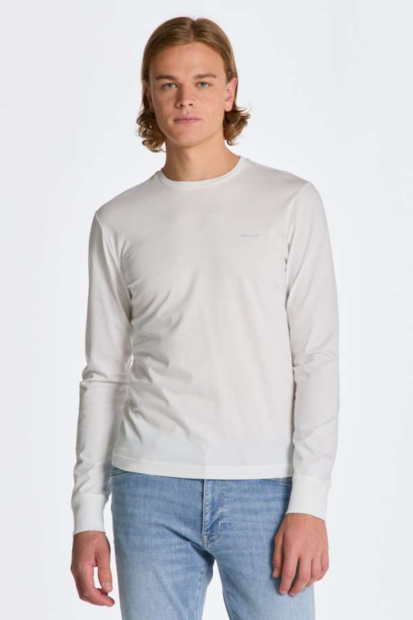 PÓLÓ GANT SLIM MERC JERSEY LS T-SHIRT WHITE