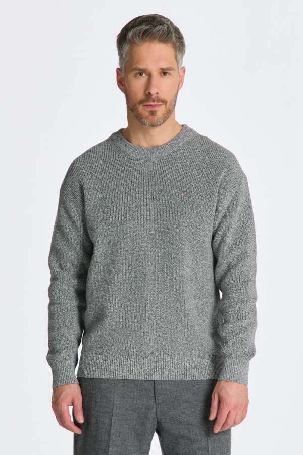 PUÓVER GANT TWISTED YARN C-NECK DARK GREY MEANGE