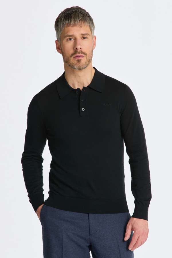 PULÓVER GANT FINE COTTON POLO BLACK