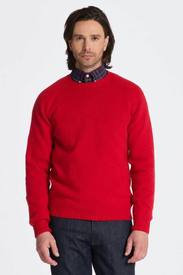 PULÓVER GANT ADDLE HOULDER WOOL C-NECK RICH RED