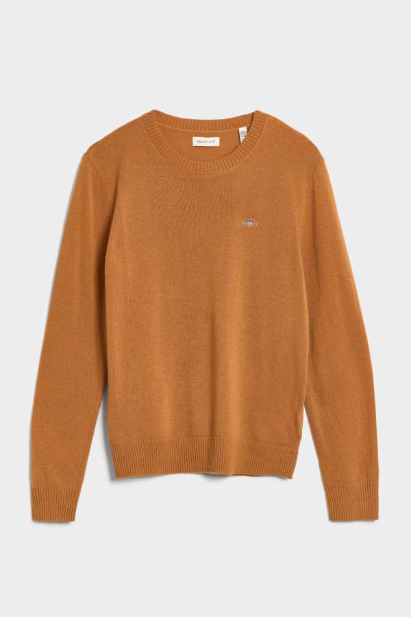 PULÓVER GANT SHIELD LAMBSWOOL C-NECK SUGAR BROWN