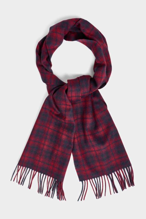 SÁL GANT CHECK WOVEN SCARF PLUMPED RED