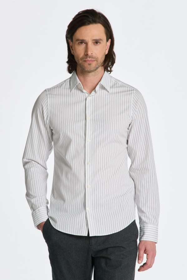 ING GANT SIM FORMA PINSTRIPE SHIRT WHITE