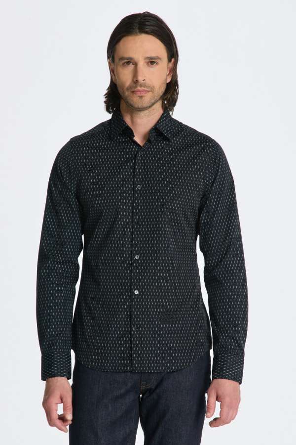 ING GANT LIM FORMAL MICRO PRINT HIRT BLACK
