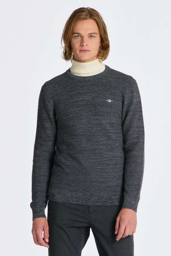 PULÓVER GANT 2TONE LINKS-LINKS C-NECK DK CHARCOAL ELANGE