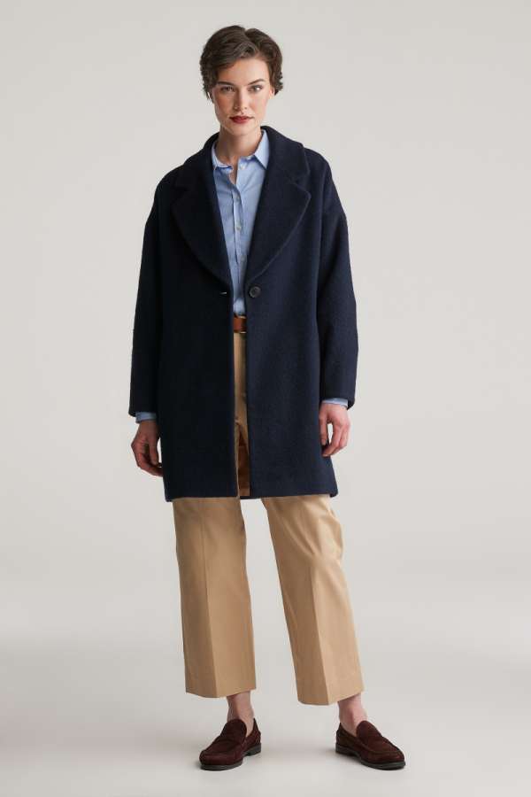 KABÁT GANT COCOON COAT EVENING BLUE