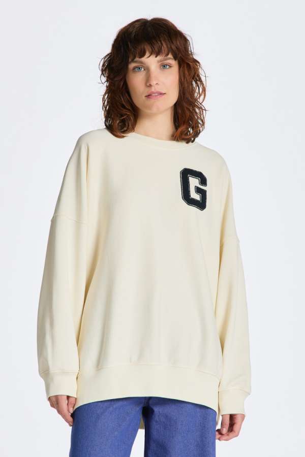 MEEGÍTŐ FESŐ GANT OVERSIZED G C-NECK SWEAT CREAM