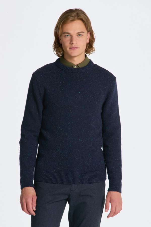 PULÓVER GANT WOOL NEPS C-NECK EVENING BLUE
