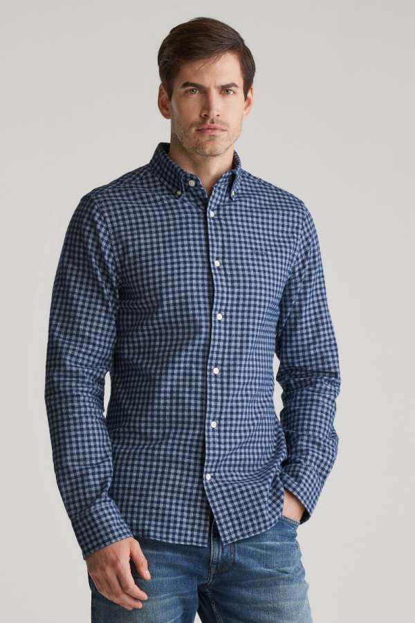ING GANT LIM JAPE GINGHAM HIRT MARINE