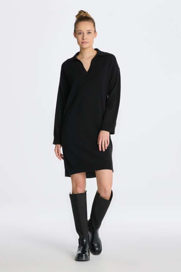 RUHA GANT SUPERFINE LAMBSWOOL RUGGER DRESS BLACK