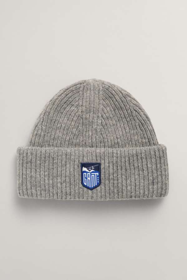 SAPKA 7-16 ÉVES GANT ALPINE BADGE BEANIE GREY MELANGE