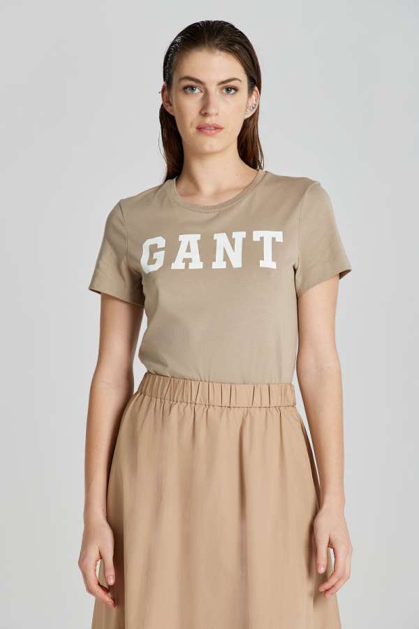 PÓLÓ GANT REG GRAPHIC  T-HIRT COLD BEIGE