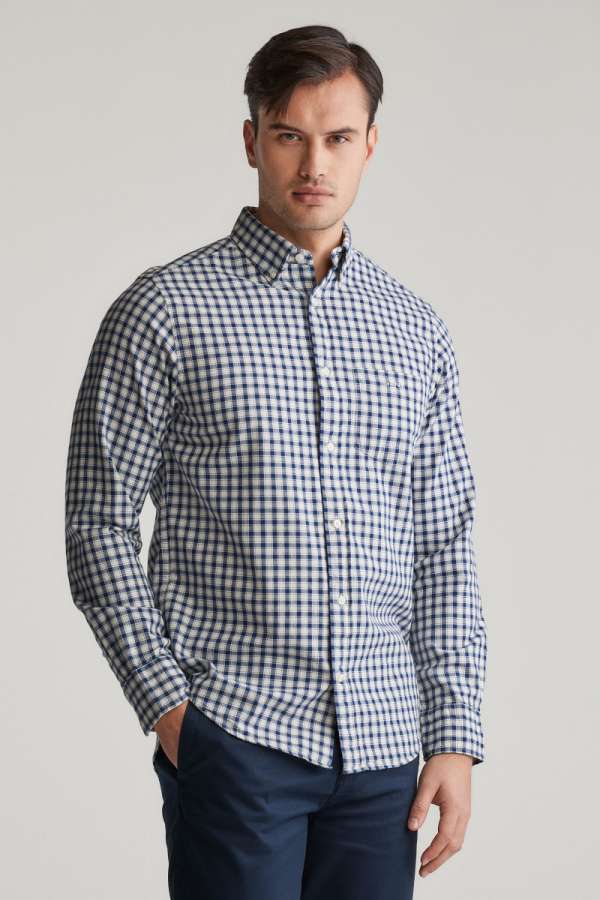ING GANT REG ARCHIVE OXFORD CHECK SHIRT DEEP BLUE