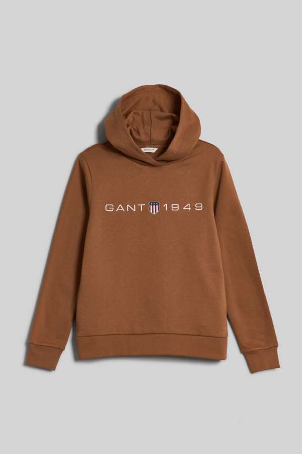 MELEGÍTŐ FELŐ GANT REG PRINTED GRAPHIC HOODIE ROATED WALNUT