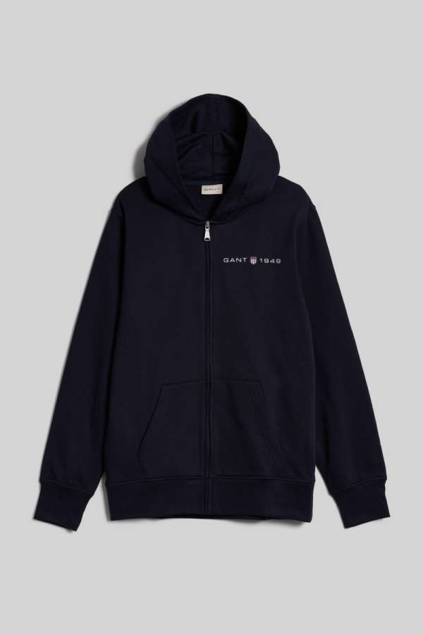 ELEGÍTŐ FELSŐ GANT PRINTED GRAPHIC FULL ZIP HOODIE EVENING BLUE