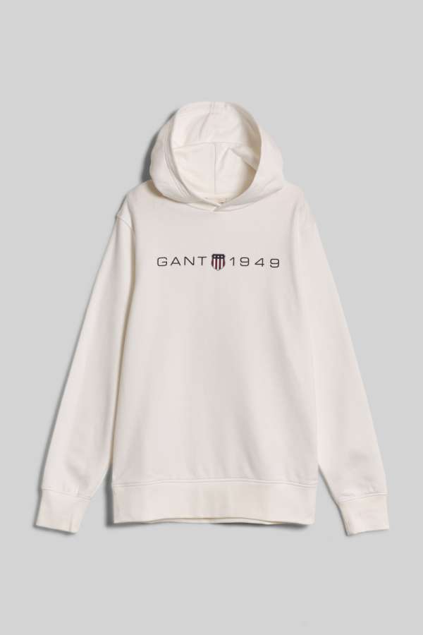 MELEGÍTŐ FELSŐ GANT PRINTED GRAPHIC HOODIE EGGSHELL