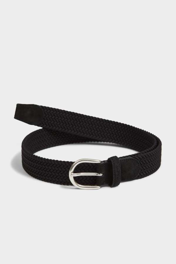 ÖV GANT ELASTIC BRAID BELT BLACK