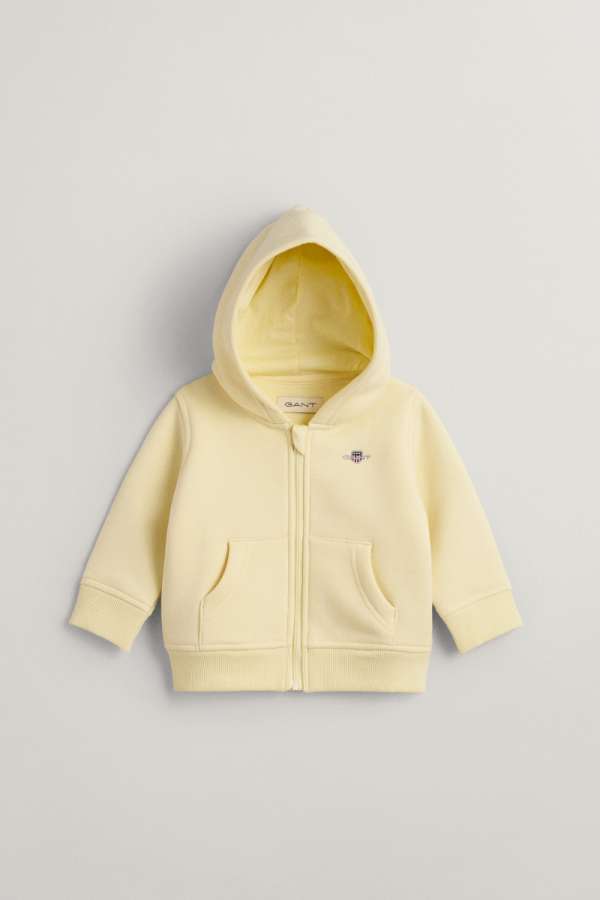 MELEGÍTŐ FELSŐ GANT SHIELD ZIP HOODIE VANILLA YELLOW