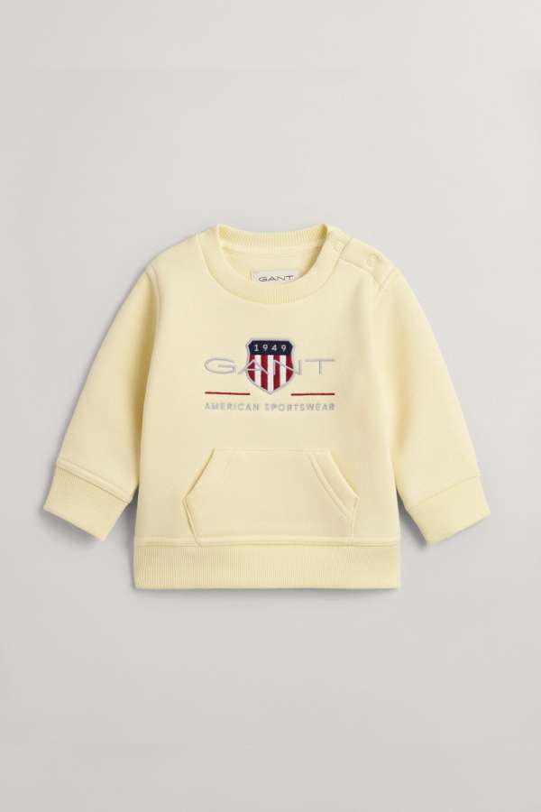 MELEGÍTŐ FELSŐ GANT ARCHIVE SHIELD C-NECK VANILLA YELLOW