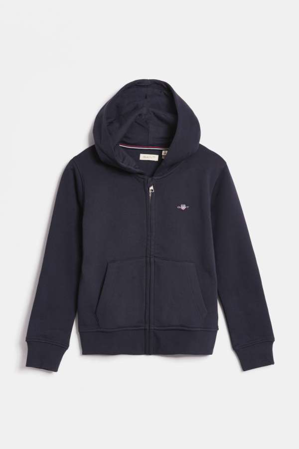 MELEGÍTŐ FELSŐ GANT SHIELD ZIP HOODIE EVENING BLUE