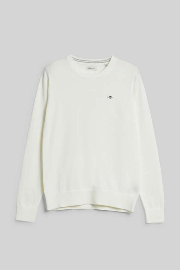 PULÓVER GANT SHIELD CLASSIC COTTON C-NECK EGGSHELL