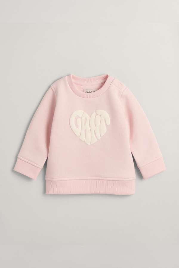 MELEGÍTŐ FELSŐ GANT HEART GRAPHIC C-NECK CRYSTAL PINK