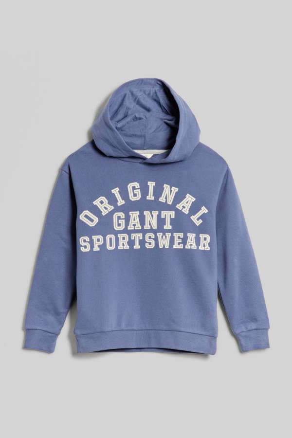 MELEGÍTŐ FELSŐ GANT ORIGINAL SPORTSWEAR HOODIE WASHED BLUE