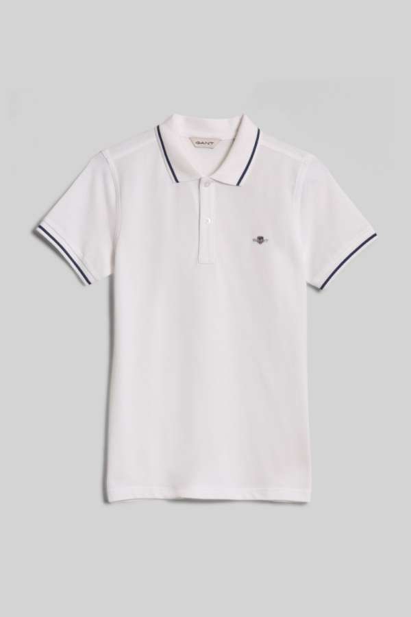 PÓLÓ GANT TP SHIELD SS PIQUE WHITE