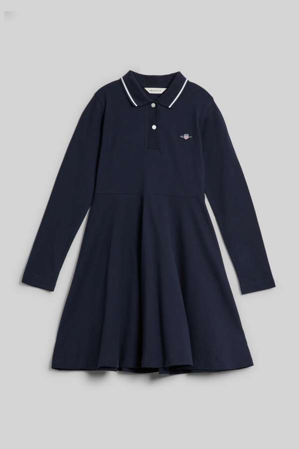 RUHA GANT PIQUE SPIN DRESS EVENING BLUE