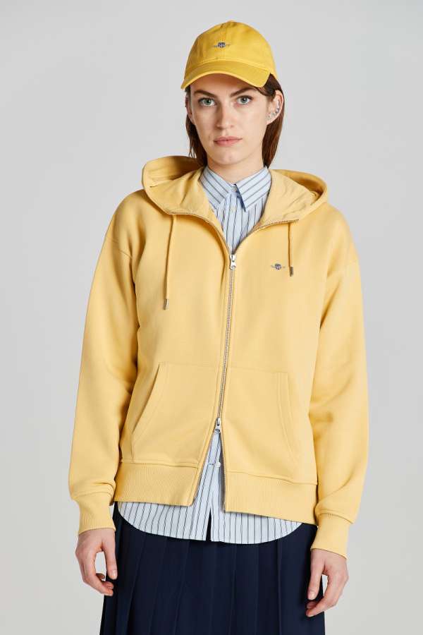 MELEGÍTŐ FELŐ GANT REL HIELD ZIP HOODIE DUTY YELLOW