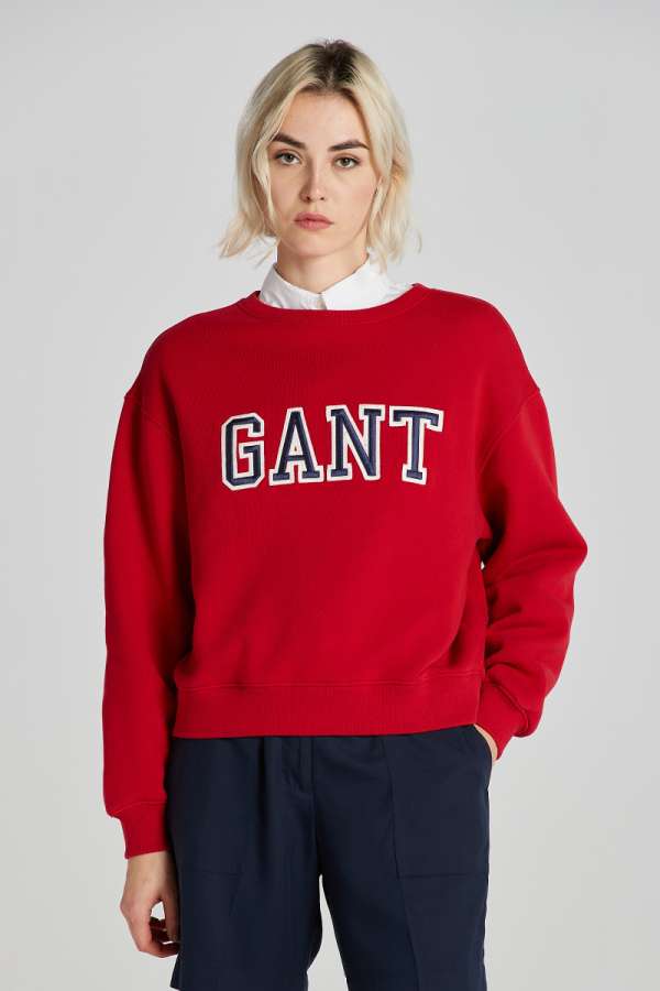 MELEGÍTŐ FELŐ GANT LOGO C-NECK WEAT RUBY RED