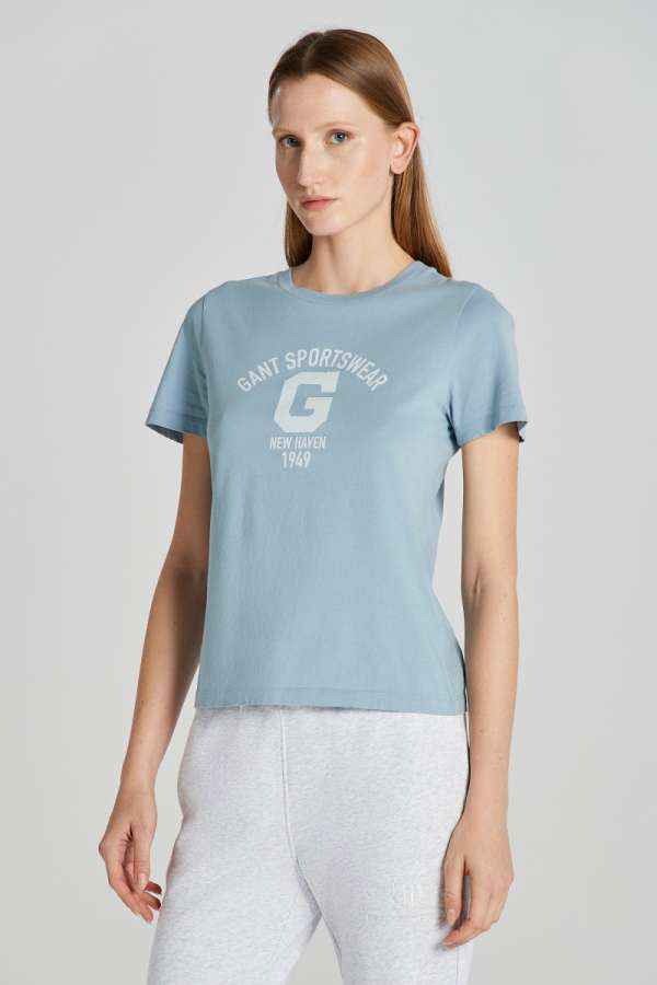PÓLÓ GANT REG LOGO  T-HIRT DOVE BLUE