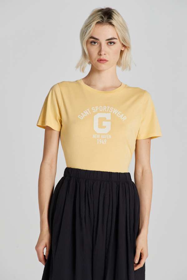 PÓÓ GANT REG OGO SS T-SHIRT DUSTY YEOW