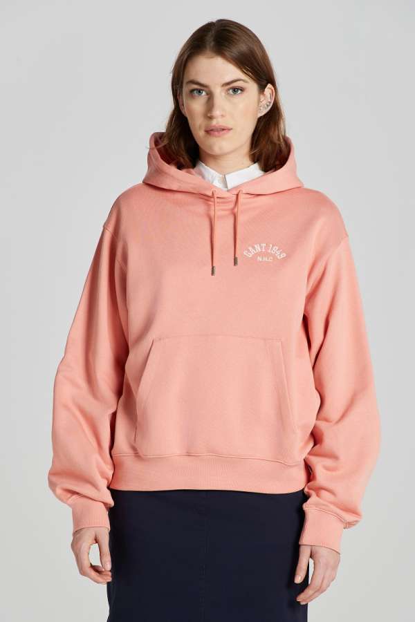 ELEGÍTŐ FELSŐ GANT ARCH HOODIE PEACHY PINK