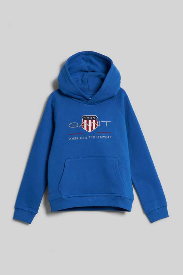 MELEGÍTŐ FELSŐ GANT ARCHIVE SHIELD RAGLAN HOODIE LAPIS BLUE