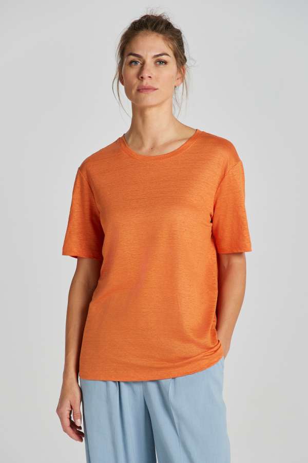 PÓLÓ GANT LINEN  T-HIRT PUMPKIN ORANGE