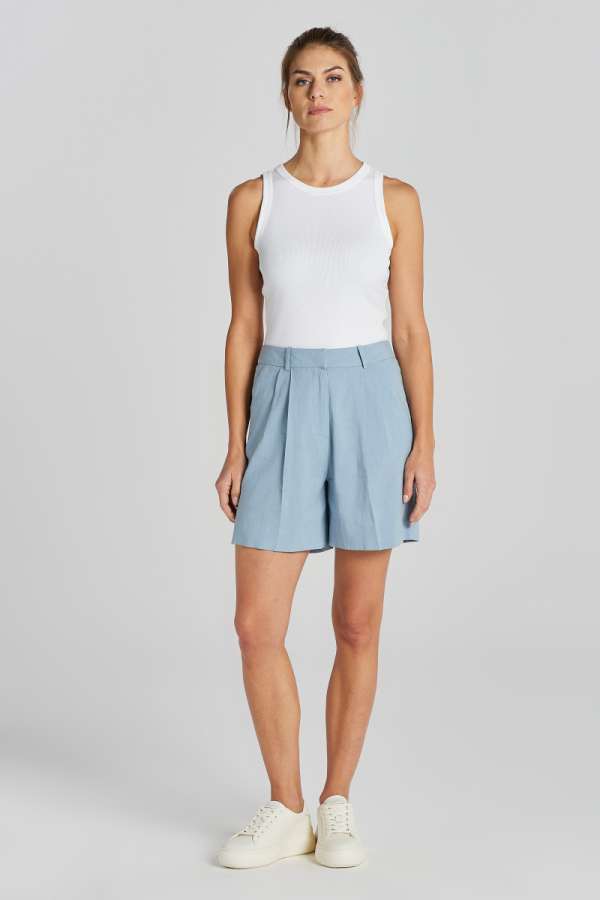 RÖVIDNADRÁG GANT STRETCH LINEN TAILORING SHORTS DOVE BLUE