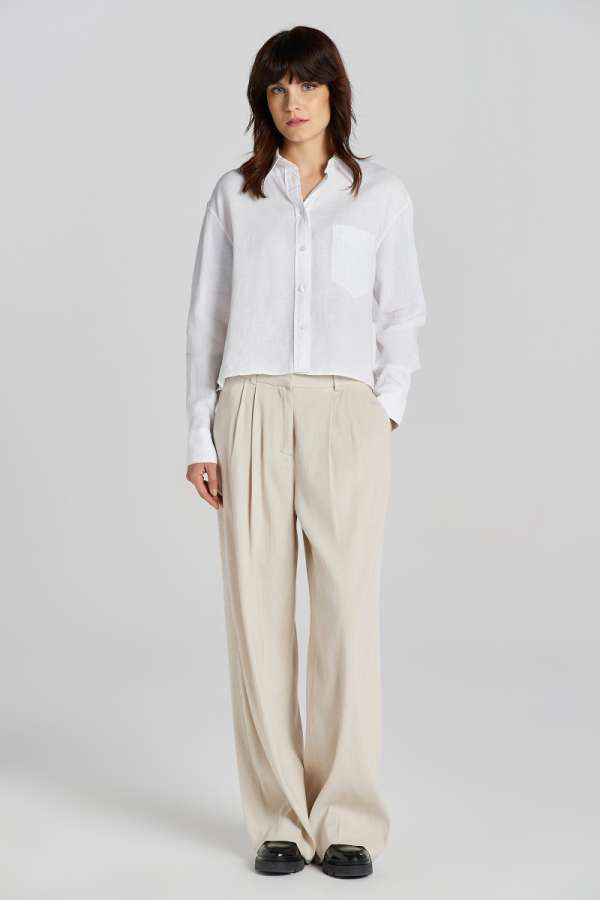 NADRÁG GANT REL STRETCH LINEN TAILORED PANT SOFT OAT
