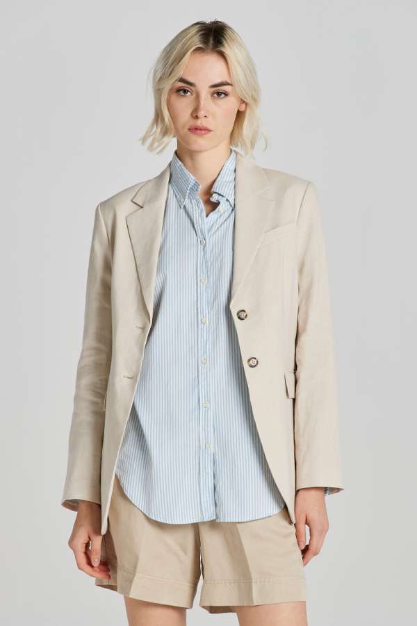 ZAKÓ GANT REG STRETCH LINEN BLAZER SOFT OAT