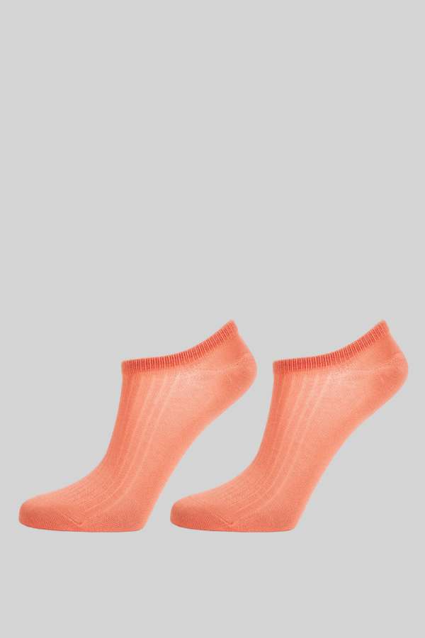 ZOKNI GANT LYOCELL RIB LOW CUT SOCKS 2-PACK PEACHY PINK