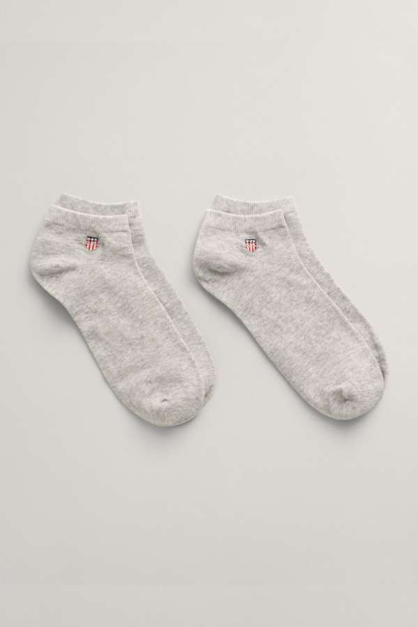 ZOKNI GANT SHIELD SNEAKER SOCKS 2-PACK LIGHT GREY MELANGE