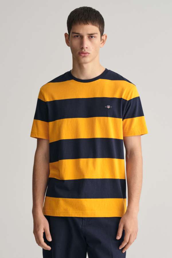PÓLÓ GANT BAR STRIPE SS T-SHIRT EDAL YELLOW