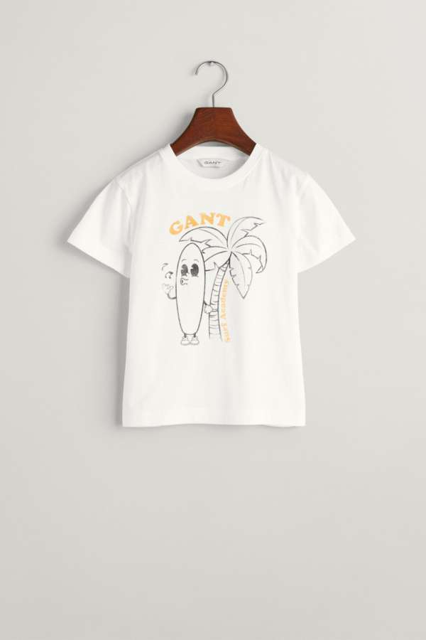 PÓLÓ GANT SURF ACADEMY RELAXED T-SHIRT WHITE