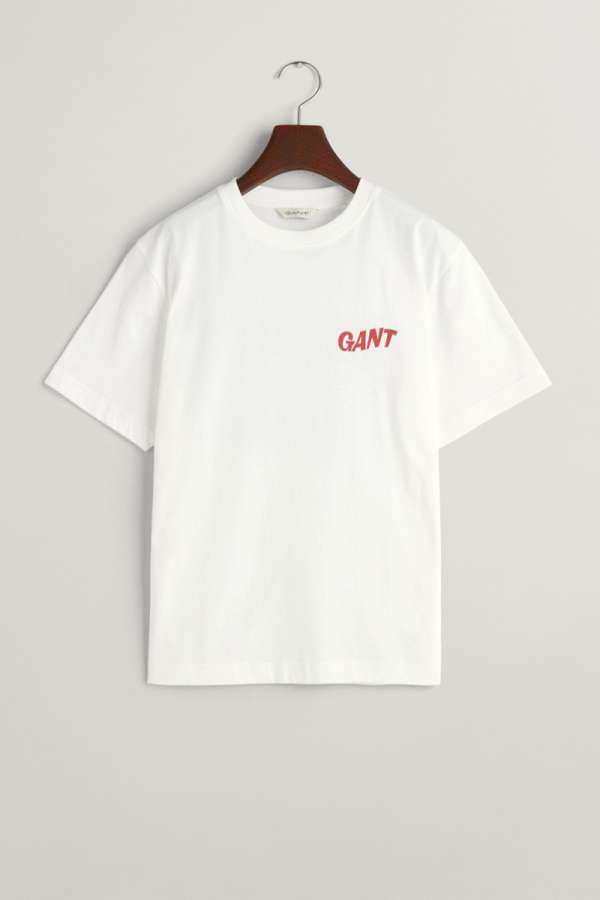 PÓLÓ GANT SURF ACADEMY RELAXED T-SHIRT WHITE