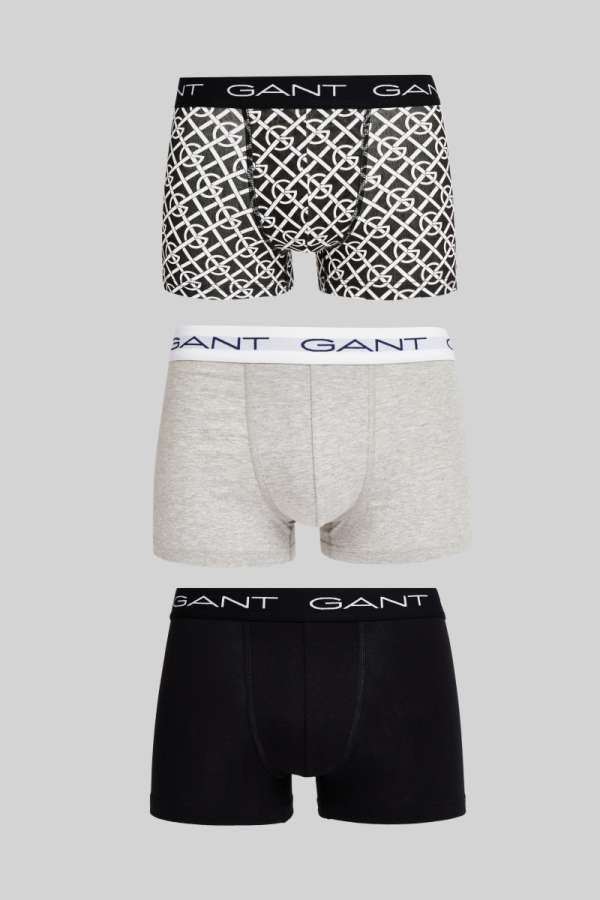 ALSÓNEŰ GANT G PATTERN TRUNK 3-PACK BLACK