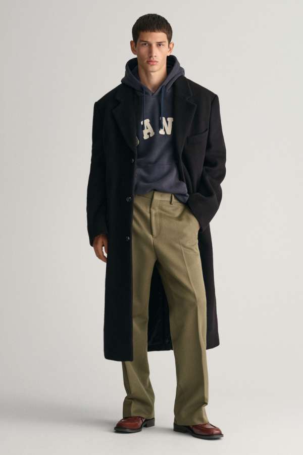 KABÁT GANT OVERIZED B TAILORED COAT BLACK