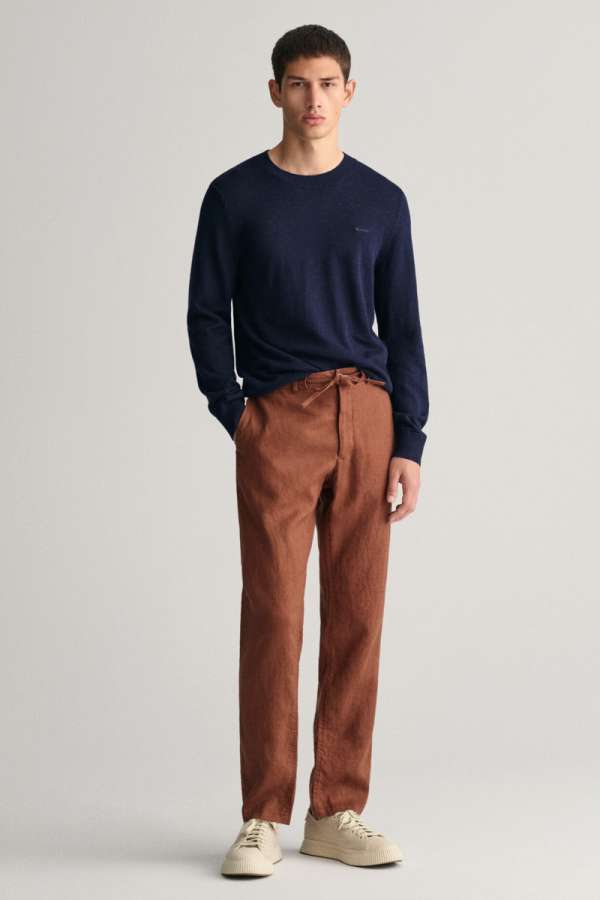 NADRÁG GANT RELAXED LINEN DS PANTS COGNAC BROWN
